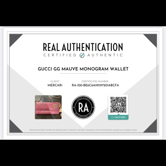Gucci GG Mauve Wallet with auth certificate - Picture 13 of 13